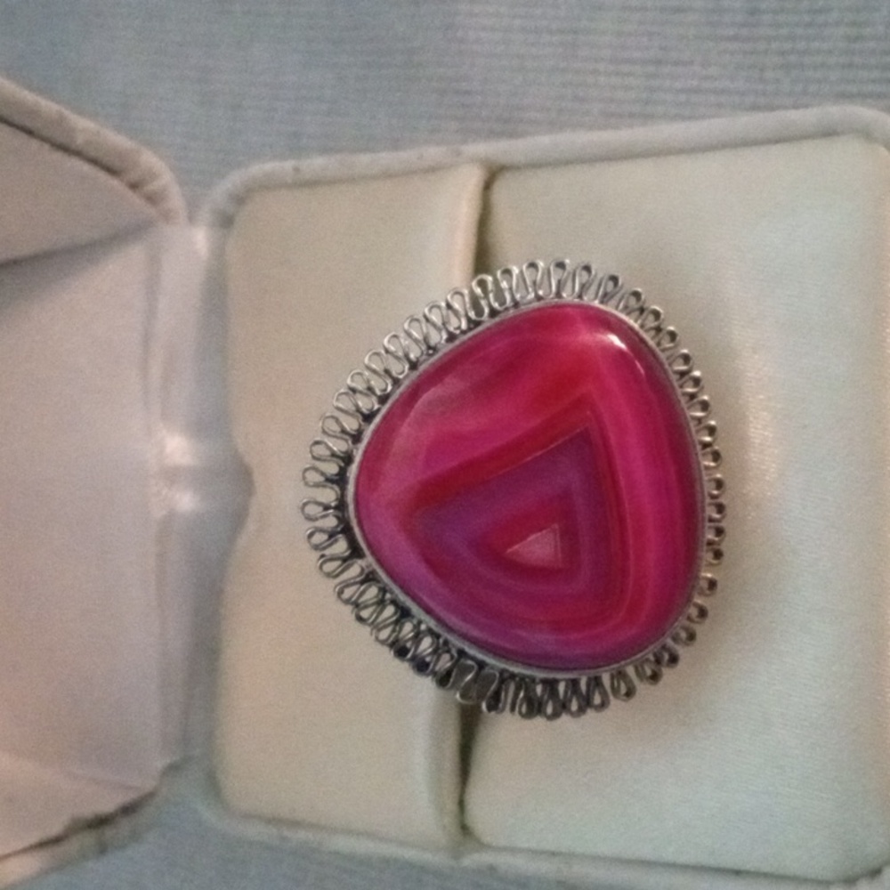 Silver 925 Pink Stone  Ring